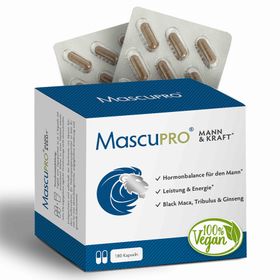 MascuPRO Mann & Kraft | Testosteron Balance & Energie | schwarzes Maca & Tribulus