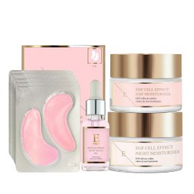 ErthSkin London Day Moisturiser + EGF Night Moisturiser + Augenpads + Rosenblüten-Gesichtsöl