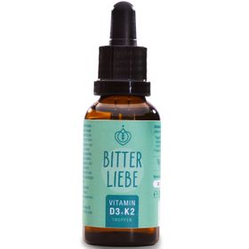 BitterLiebe - Vitamin D3 K2 Tropfen - hochdosiert und vegan - für starke Knochen und Immunsystem