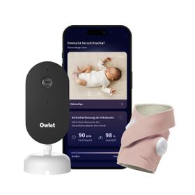 Owlet Dream Duo – Smart Baby Monitor Dream Sock Sensor, 2K HD Kamera, Pulsoximeter, Dusty Rose