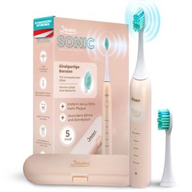 Silodent Schallzahnbürste Champagne mit antiseptischen Borsten und fünf Programmen