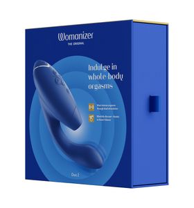 Womanizer Duo 2 Druckwellenstimulator mit G-Punkt Vibrationsarm blau