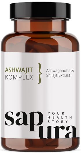 Shilajit Kapseln mit Ashwagandha - Fulvinsäure & Huminsäure - SAPURA HEALTH