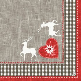 6x Dunisoft-Servietten 40 x 40  1/4 Falz Alpenglück