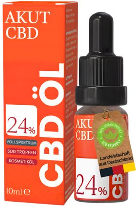 AKUT CBD CBD-ÖL 24% + BIO Premium CBD-Tropfen + Deutsche Marke – 30 Tage Geld zurück Garantie