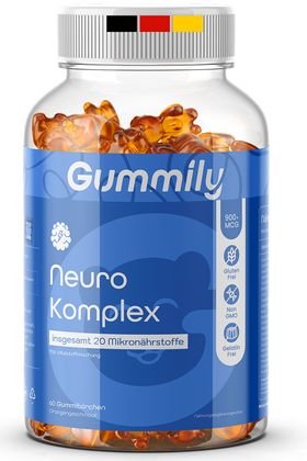 Gummily® Neuro Komplex Gummibärchen mit Cholin - Magnesium - Folat - Eisen - Zink - Vitamin C,D,E,A