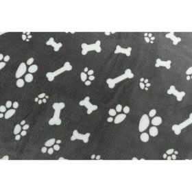 Trixie Dog Blanket Kenny Fleece Bone / Paws Gray 150 x 100 Cm