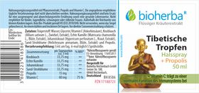 Bioherba Halsspray Tibetische Tropfen mit Propolis Extrakt