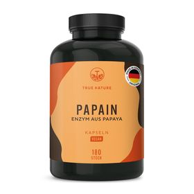 TRUE NATURE® Papain Kapseln - Enzym aus Papaya - Vegan & Made in Germany