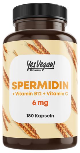 6mg Spermidin + Vitamin C+B12 (180 Kapseln für 6 Monate) Spermidin Kapseln hochdosiert