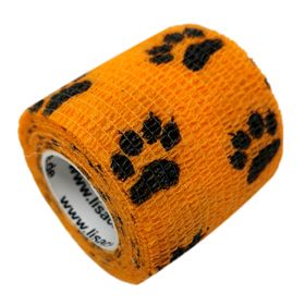 LisaCare selbstklebender Verband - Pfote Orange - 5cm x 4,5cm