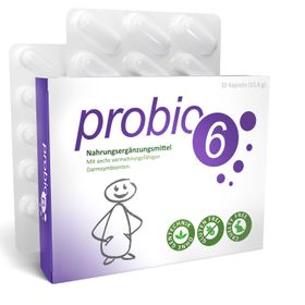 probio6 Kapseln | Mit 6 Premium Bakterienkulturen Darmbakterien | o. Inulin | Monatsversorgung
