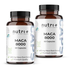 nutri+ Maca Kapseln schwarz rot gelb - 2x 60 Stück