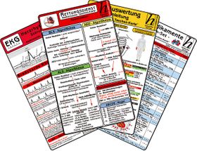 Rettungsdienst Karten-Set - EKG, Herzrhythmusstörungen, Notfallmedikamente, Reanimation