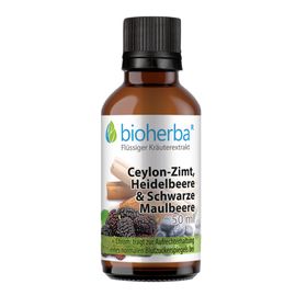 Bioherba Ceylon-Zimt  Heidelbeere & Schwarze Maulbeere Tropfen  Tinktur Extrakt