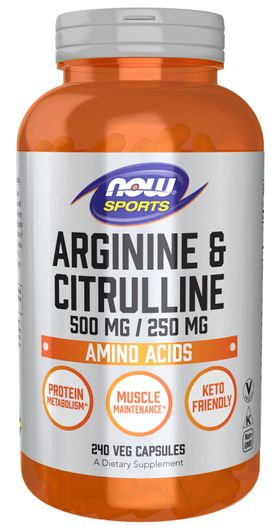 Now Foods Arginin 500 mg & Citrullin 250 mg