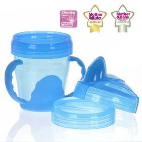 Vital Baby - 3-Stufen Trinklernbecher (Schnabeltasse, 2 Löcher Deckel und Trinkring)