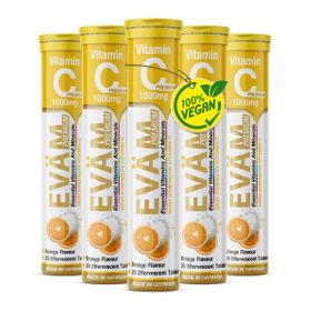 EVÄM Vitamin C 1000 Hochdosiert, Brausetabletten - 5 Set