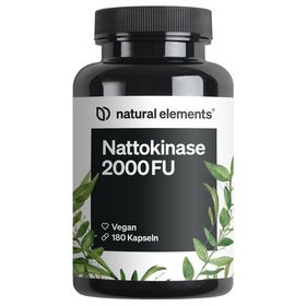 natural elements Nattokinase – 180 hochdosierte Kapseln je 100mg (20.000 FU/g) – ohne Gentechnik