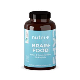 nutri+ Brainfood Kapseln - mit Kurkuma, Ginkgo und Ginseng