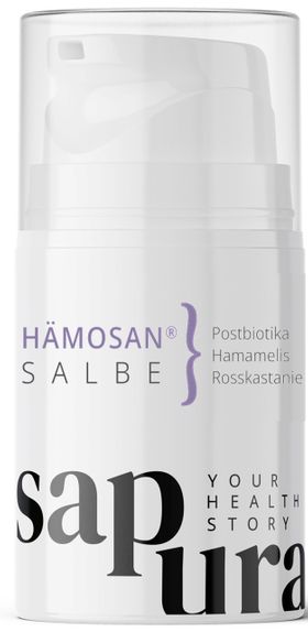 Hämorrhoiden Salbe mit Hamamelis, CBD und Postbiotika | HämoSan | SAPURA®
