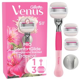 Gillette Venus - Nassrasierer "Comfortglide Tropical" + 3 Rasierklingen & Duschhalterung