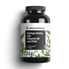 natural elements Ginkgo Biloba mit Vitamin B5 & Zink Kapseln