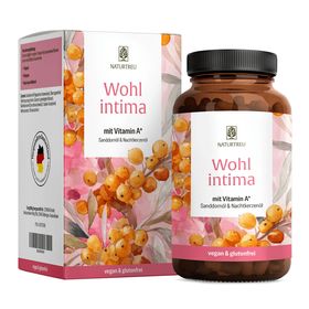 Sanddorn mit Nachtkerze als Öl und Vitamine A D E WOHLINTIMA 60 vegane Kapseln NATURTREU®
