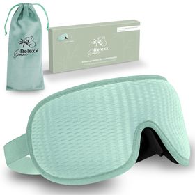 OMNIRELEXX® Atmungsaktive 3D SCHLAFMASKE  inklusive Reisebeutel (Türkis)