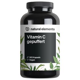 natural elements Vitamin C 500mg – 365 Stk – pflanzliche Fermentation & gepuffert: magenschonend