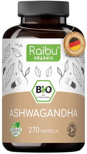 RAIBU BIO Ashwagandha Kapseln Hochdosiert