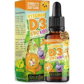 NatureCraft Vegan Vitamin D3+K2 Tropfen KIDS
