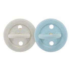 Hevea Schnuller Bumi Bebe rund 0-3 Monate 2er-Set Denim & Sage
