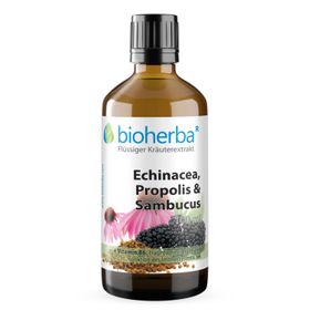 Bioherba Echinacea Propolis und Sambucus Tropfen Tinktur