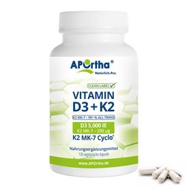 APOrtha® Vitamin D3 5.000 IE + Vitamin K2 MK-7 Cyclo® 200 µg - Kapseln