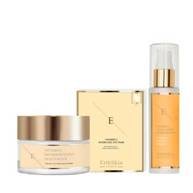 ErthSkin London VITAMIN C ELIXIER SERUM + Vitamin C Bio Brightening Moisturizer + Augenpads