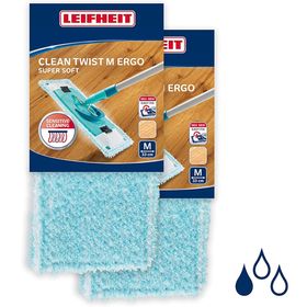 Leifheit 2er Set Wischbezug Clean Twist Ergo M super soft Wischer Ersatzbezug