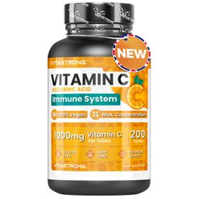 Vitastrong Vitamin C - Zweihundert Tabletten - Immunabwehr & Antioxidative Unterstützung