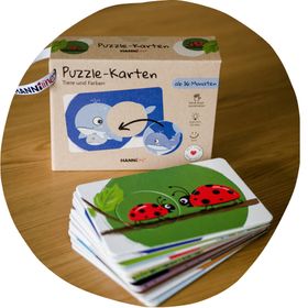 Puzzle-Karten Tiere & Farben ab 16. Monat