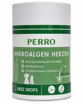 PERRO Mikroalgen Herzen - vegetarischer Snack für Hunde & Katzen
