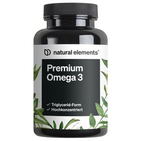 natural elements Premium Omega 3 – 120 Kapseln – GoldenOmega® 80% Omega 3 Anteil – Triglycerid-Form
