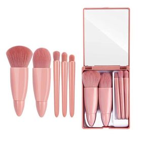 5-teiliges Reise-Makeup-Pinselset mit Spiegel