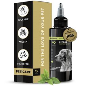 Peticare Anti-Parasiten Mittel für Hunde gegen Milben Flöhe Pilze