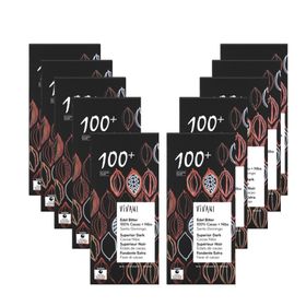 Vivani Bio Edel Bitter Schokolade 100 % Kakao + Nibs 10er-Pack