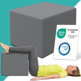 ELONEO Bandscheibenwürfel mit Bezug, 40x50x50 cm, Lagerungskissen mit Bezug