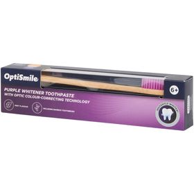 OptiSmile Zahnaufhellung - Zahnbürste & Zahnpasta Purple Whitening neutralisiert Verfärbungen