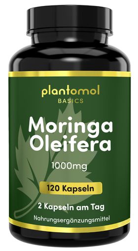plantomol® Basics - Moringa Oleifera Kapseln - 1000mg Moringa Pulver pro Tag - 2-Monatsvorrat
