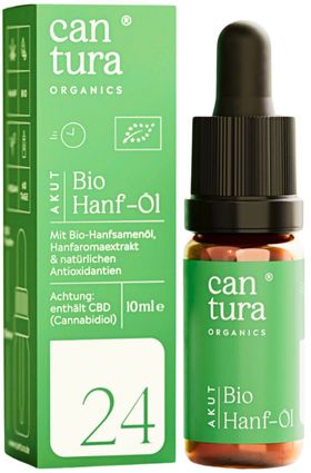 BIO-CBD-ÖL AKUT : 300 CBD-Tropfen mit 24% BIO-CBD von CANTURA® als Vollspektrum-Hanföl (Cannabis-Öl)