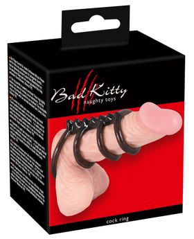 Penisring-Set, Penis-Hodenring, 4er | Für intensive Stimulation | Bad Kitty