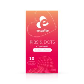 EasyGlide - Ribs and Dots Kondome - 10 Stück